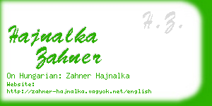 hajnalka zahner business card